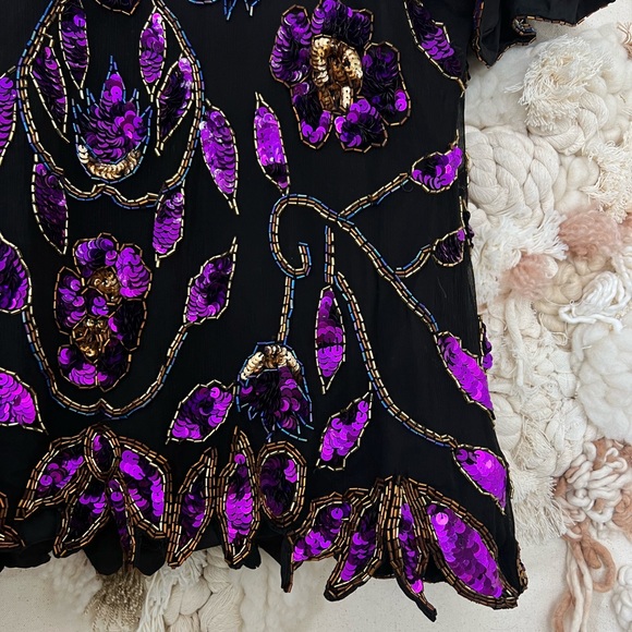 Vintage sequins short sleeves top - Picture 4 of 4